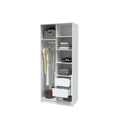 Шкаф распашной Тренд КТ-Ш2 (Белый платинум ЛДСП/ Океан ЛМДФ) Ш918 В2128 Г547 Шкаф распашной Тренд КТ-Ш2 (Белый платинум ЛДСП/ Океан ЛМДФ) Ш918 В2128 Г547